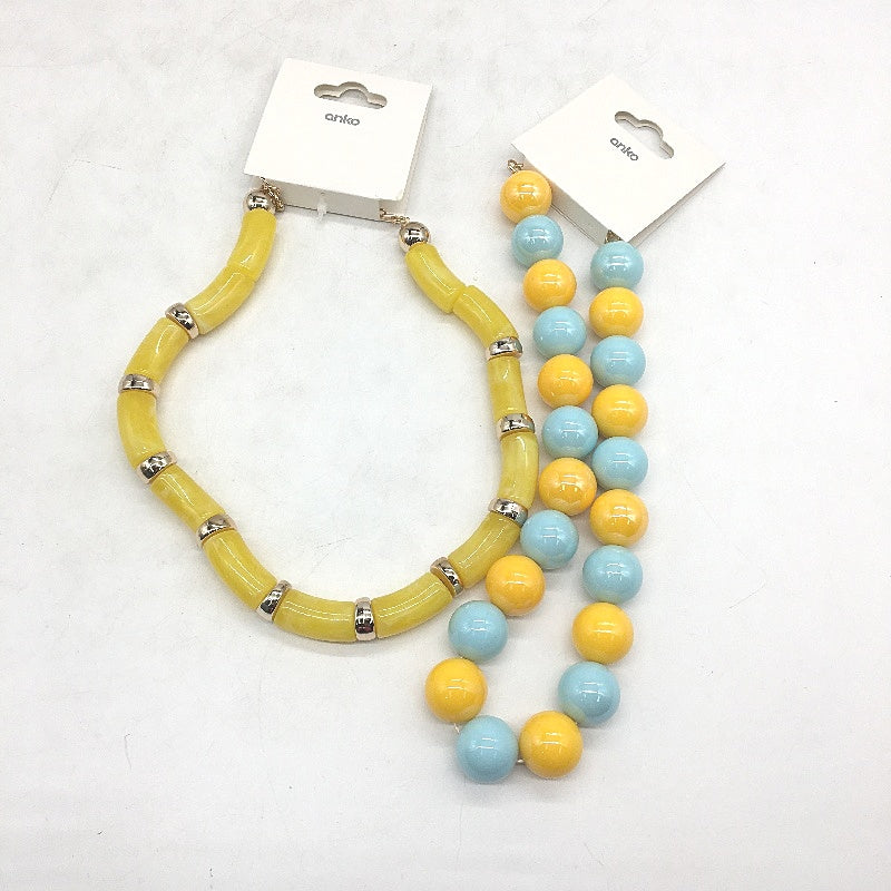 BULK PACK 8 Piece Sunny Yellow Tone Themed  Assorted Fashion Jewellery Pack NEW