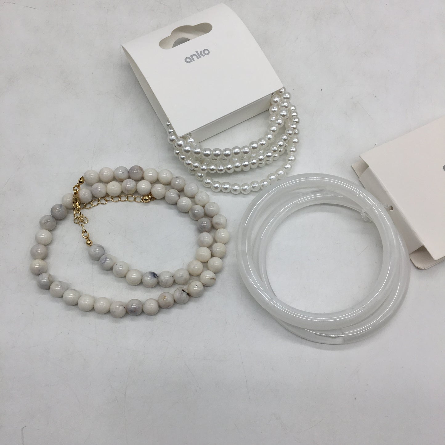 BULK PACK 9 Piece White & Pearl Tone Themed  Assorted Fashion Jewellery Pack NEW