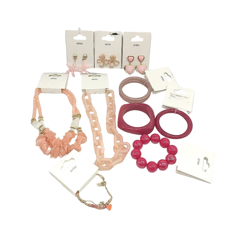 BULK PACK 10 Piece Pink Multi Tone Themed  Assorted Fashion Jewellery Pack NEW
