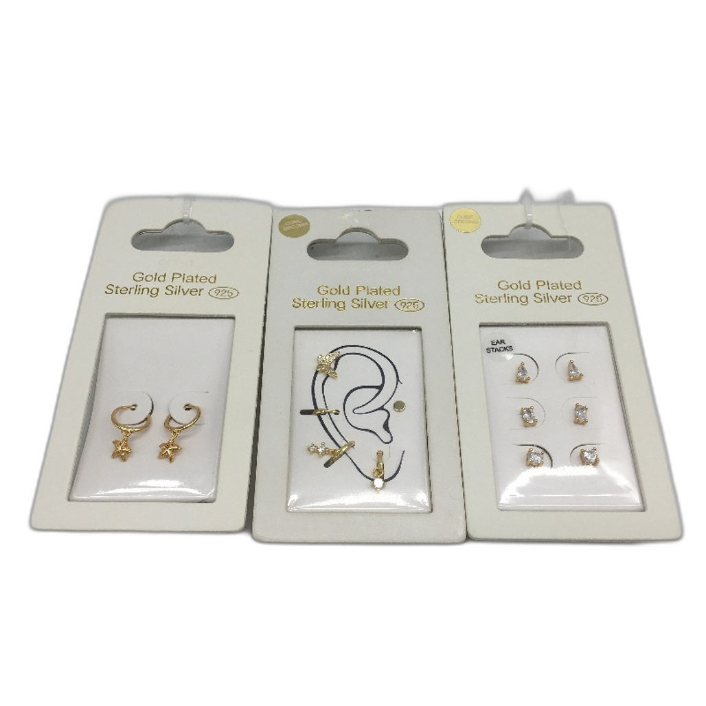 Sterling Silver 925 Gold Plated Necklace Bracelet & Earring Jewellery 8Piece NEW