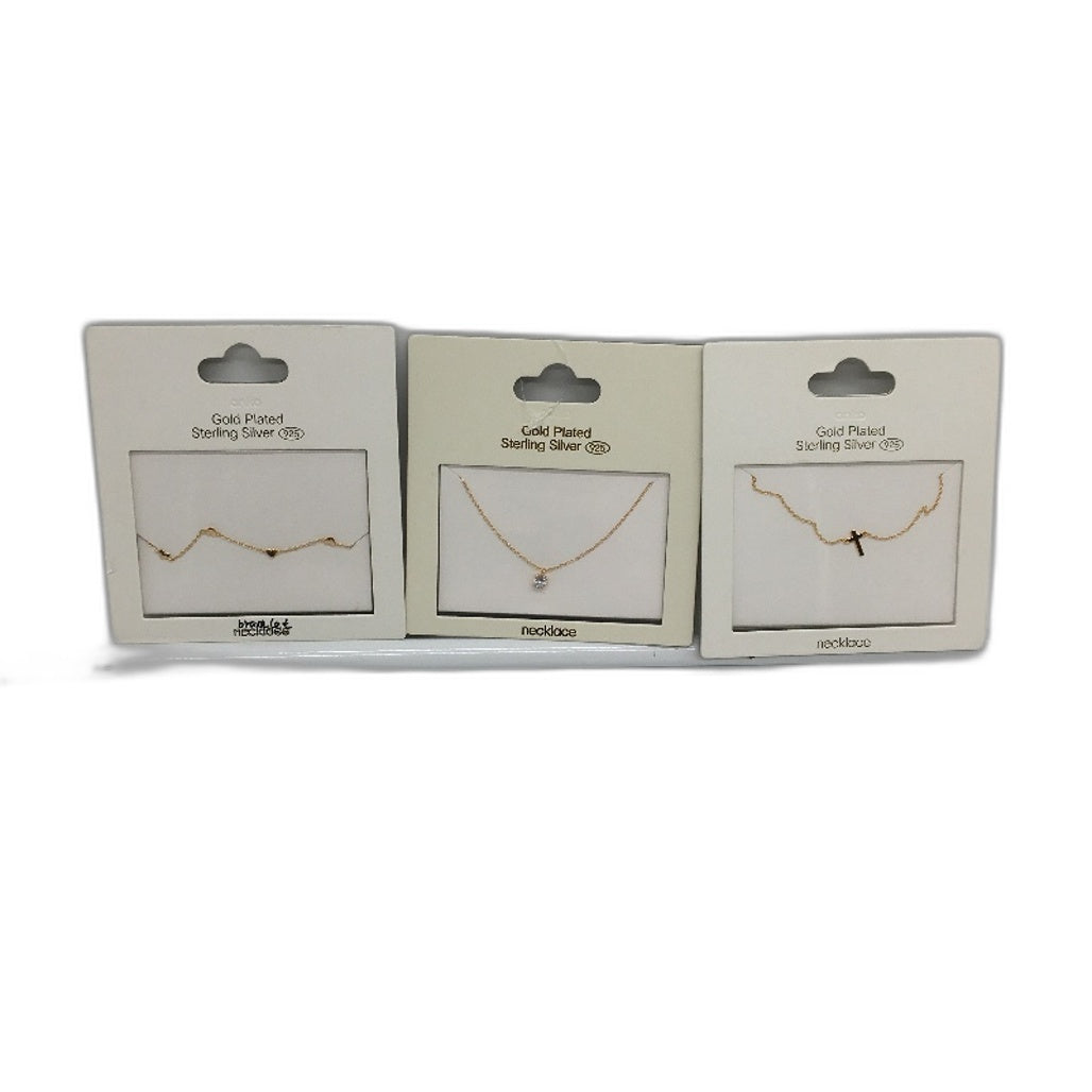 Sterling Silver 925 Gold Plated 8Piece Necklace Bracelet & Earring Jewellery NEW