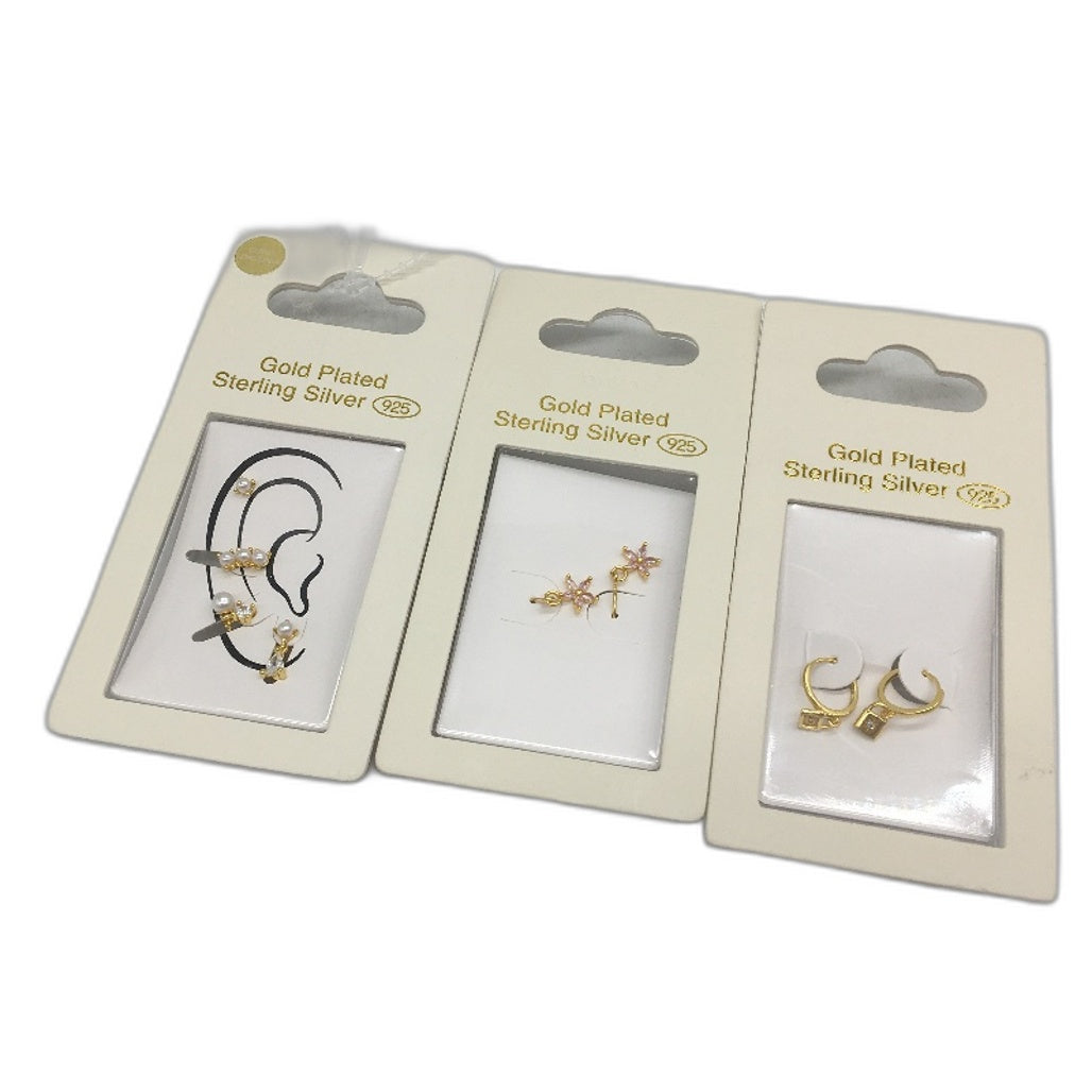 Sterling Silver 925 Gold Plated Necklace Bracelet & Earring 8Piece Jewellery NEW