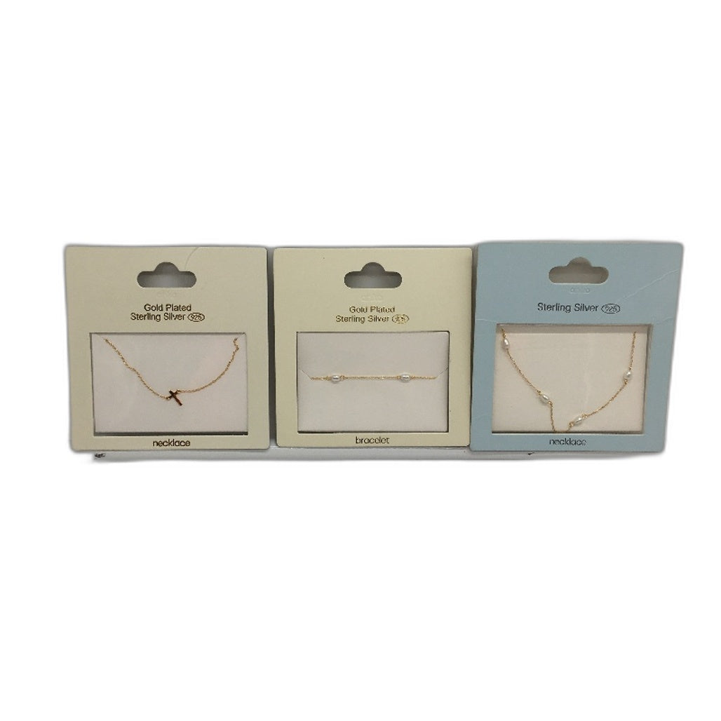 Sterling Silver 925 Gold Plated Necklace Bracelet & Earring 8Piece Jewellery NEW