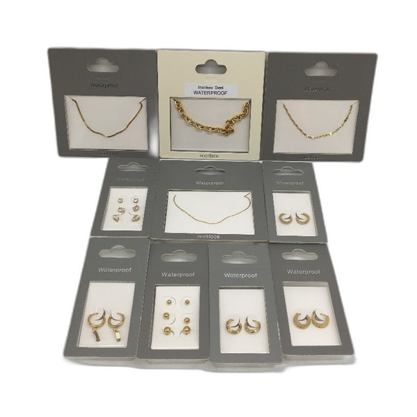 BULK PACK 10 Piece Assorted Waterproof Stainless Steel Gold Plate Jewellery NEW