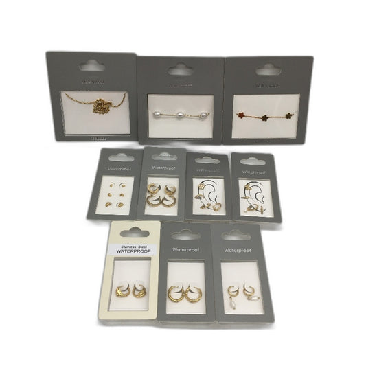 BULK Necklace Earring 10Pce Waterproof Stainless Steel Gold Plated Jewellery NEW