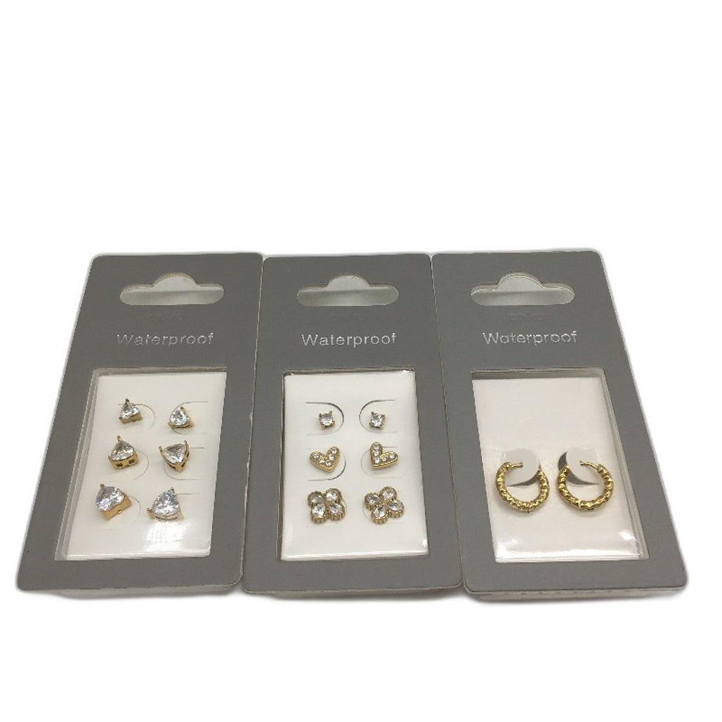 Necklace Earring Bracelet Waterproof S/Steel Gold Plated Jewellery 10Pc Pack NEW