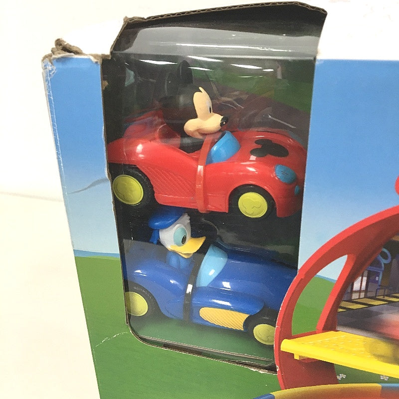 Disney Junior Mickey Stow N Go Garage Includes 2 Figurines In Cars & Track DEMO