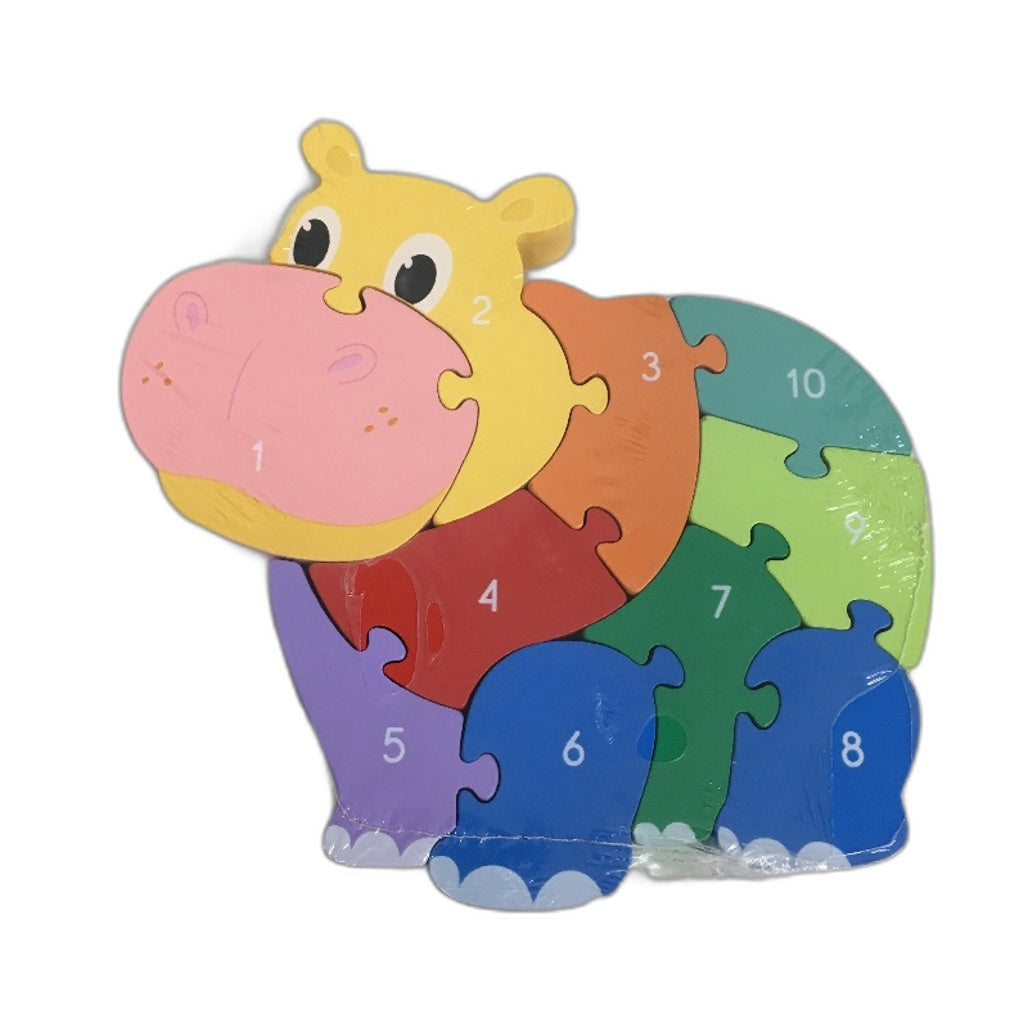 Colourful Numbered Animal Wooden Puzzles x 4 Sealed Packs Ages 18M+NEW