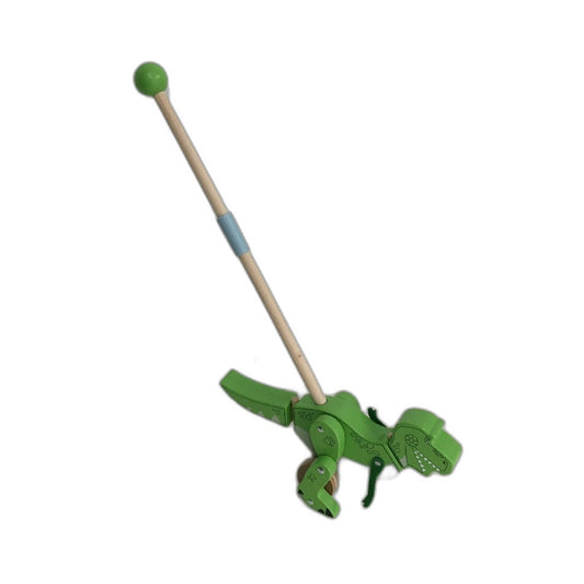 Disney Pixar Toy Story Green Dinosaur REX Push Along Wooden Toy NEW