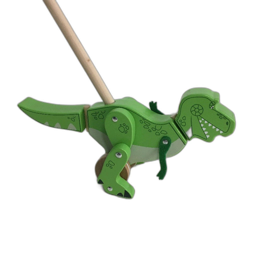 Disney Pixar Toy Story Green Dinosaur REX Push Along Wooden Toy NEW