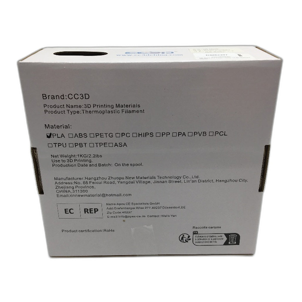 CC3D 1.75mm 130M 1KG PLA 3D Printer Filament in Silk Black NEW