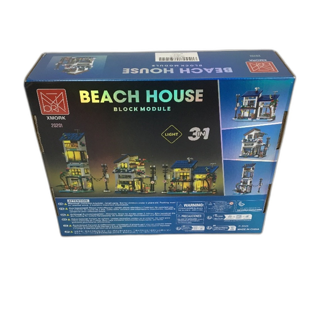 XMORK 20201 Beach House Building Blocks Module & LED Light 813 Pieces Age6+ NEW