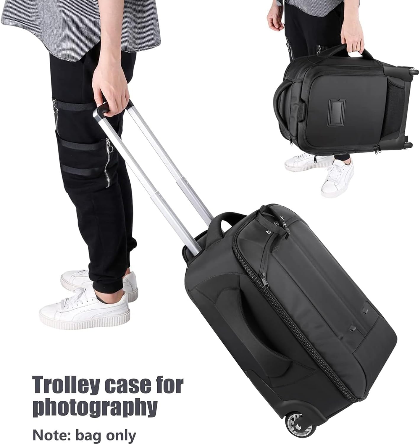 NEEWER 2-in-1 Convertible Wheeled Camera Backpack with Telescopic Handle