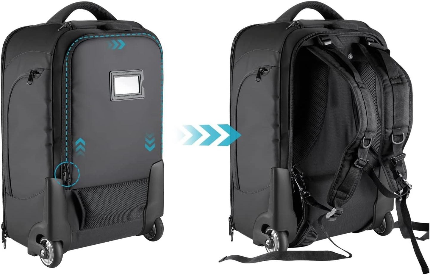 NEEWER 2-in-1 Convertible Wheeled Camera Backpack with Telescopic Handle