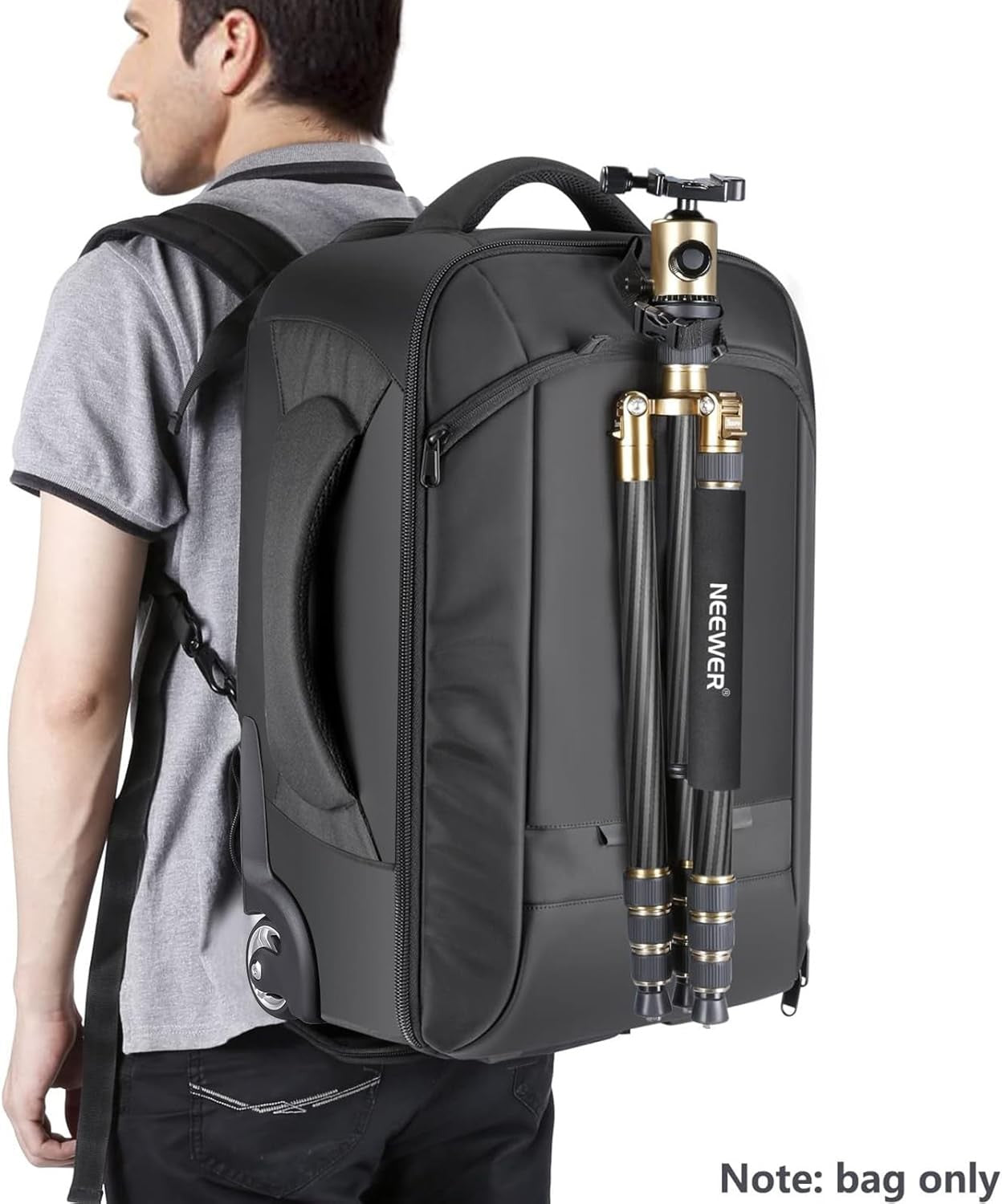 NEEWER 2-in-1 Convertible Wheeled Camera Backpack with Telescopic Handle