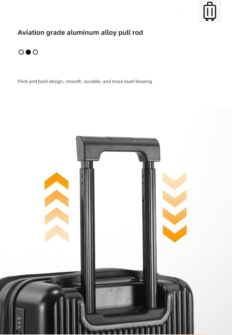 20 Inch Hard Shell Carry On Luggage with Lock USB Port 360° Spinner Wheel White