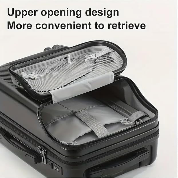 Black 20 Inch Hard Shell Carry On Luggage w/ Lock & USB Port 360° Spinner Wheels