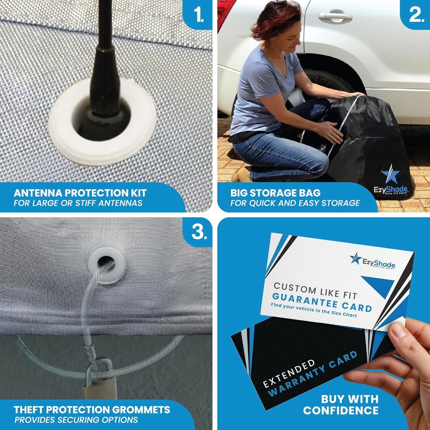 EzyShade Waterproof 10-Layer Car Cover for All Weather Protection Size A4 NEW