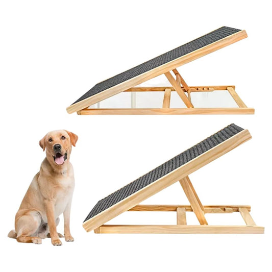PORIYA Foldable Dog and Cat Ramp with Adjustable Height for High Beds 70cm