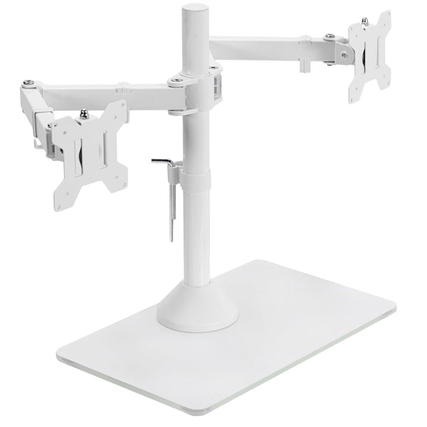 VIVO Freestanding Dual Monitor Stand with Glass Base for 2 Screens DEMO