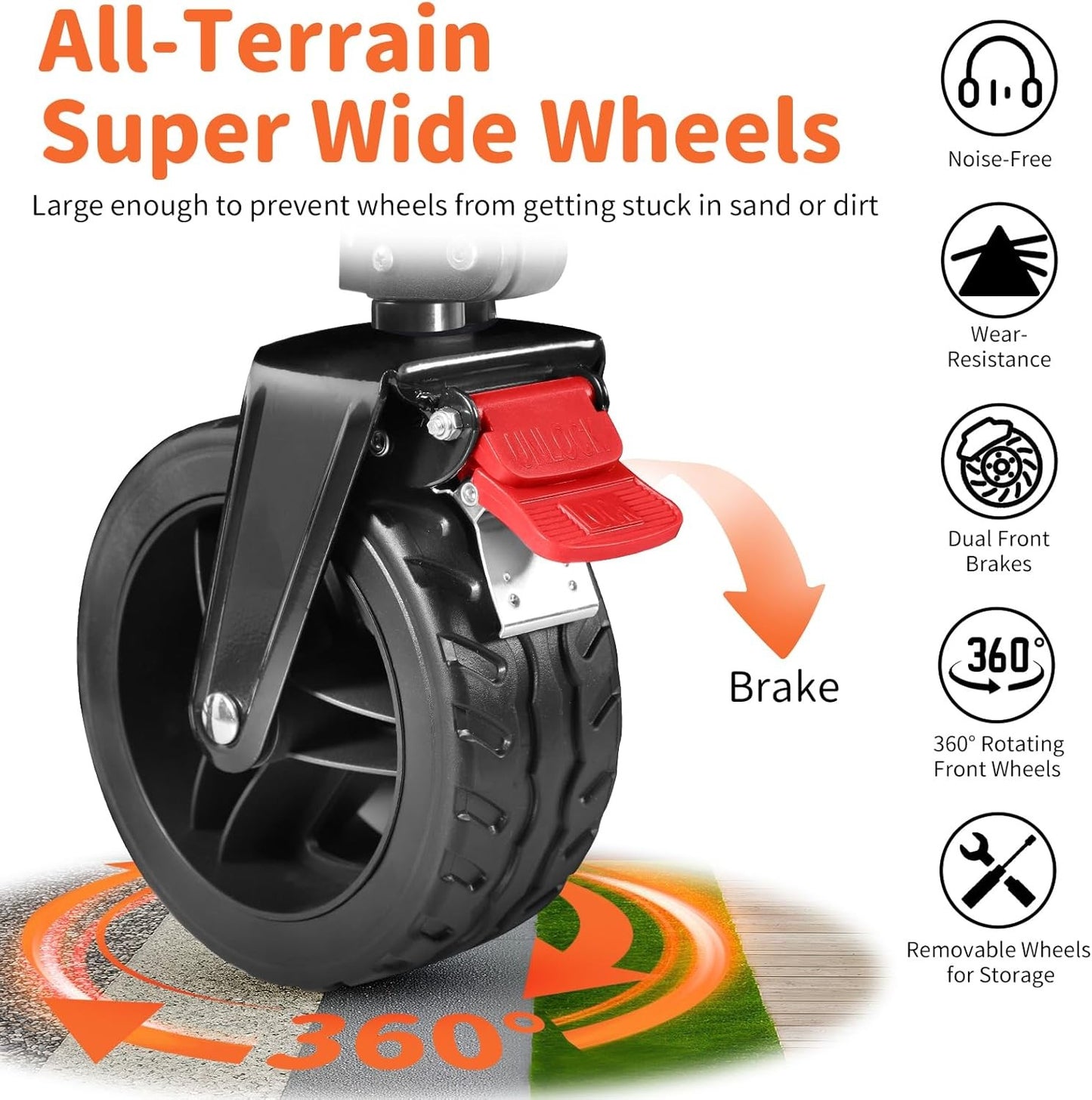 BELEEV Heavy Duty Collapsible Wagon Cart with All-Terrain Wheels 130L NEW