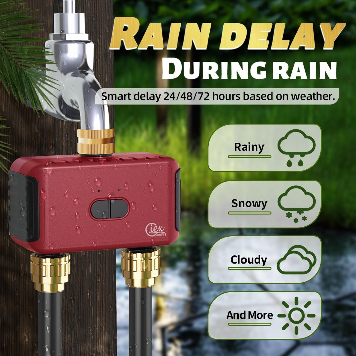 GIEXSMART WiFi 2-Zone Sprinkler Timer SGW08WF for Smart Garden Irrigation NEW