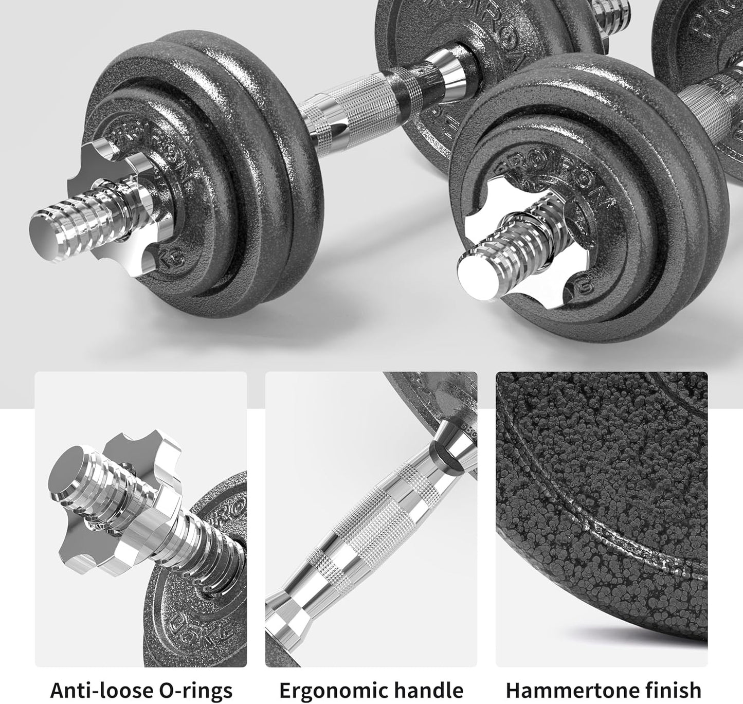 PROIRON 15kg Adjustable Dumbbell Set with Solid Handles for Home Gym NEW