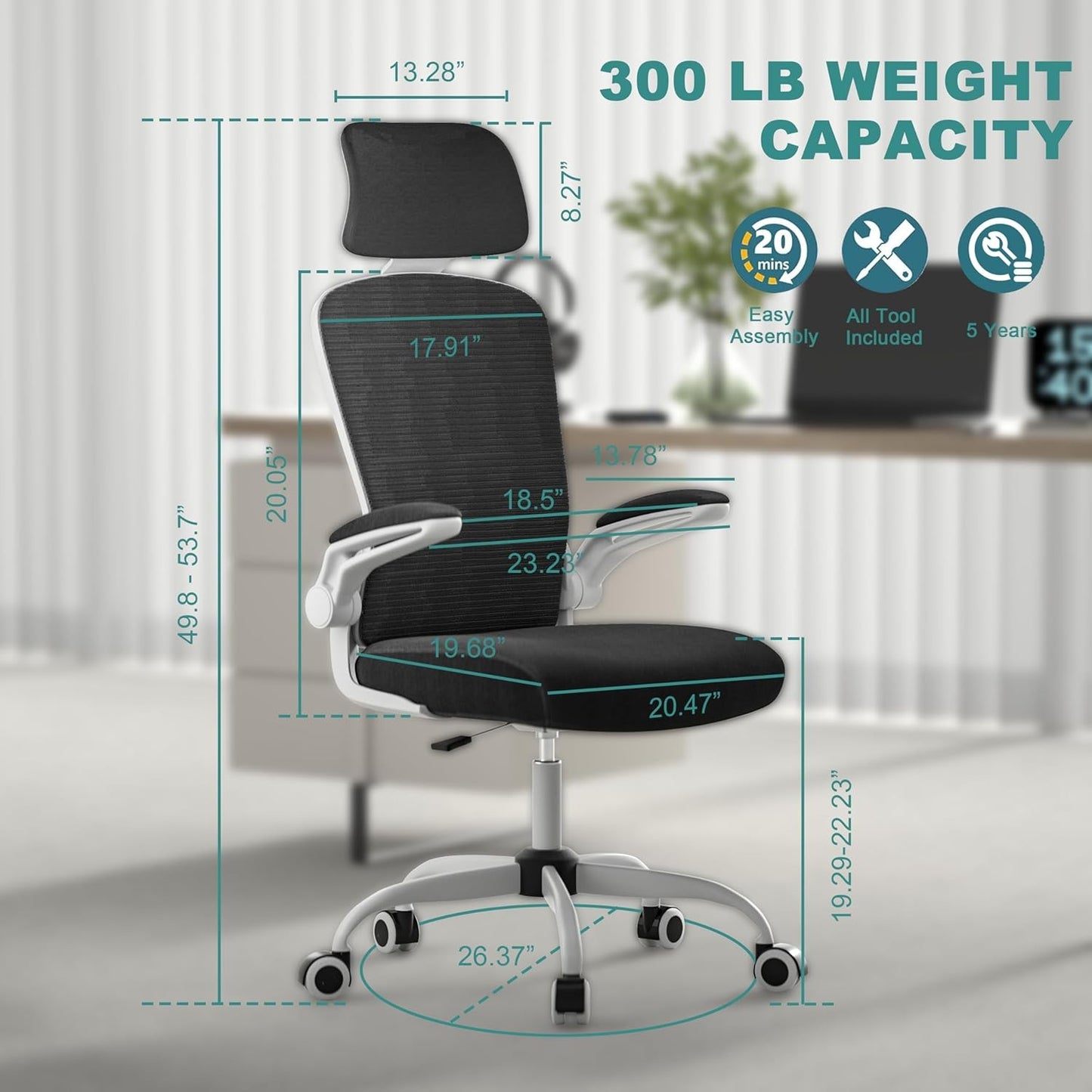 Mimoglad Ergonomic Office Chair with Adjustable Lumbar Support for Comfort NEW