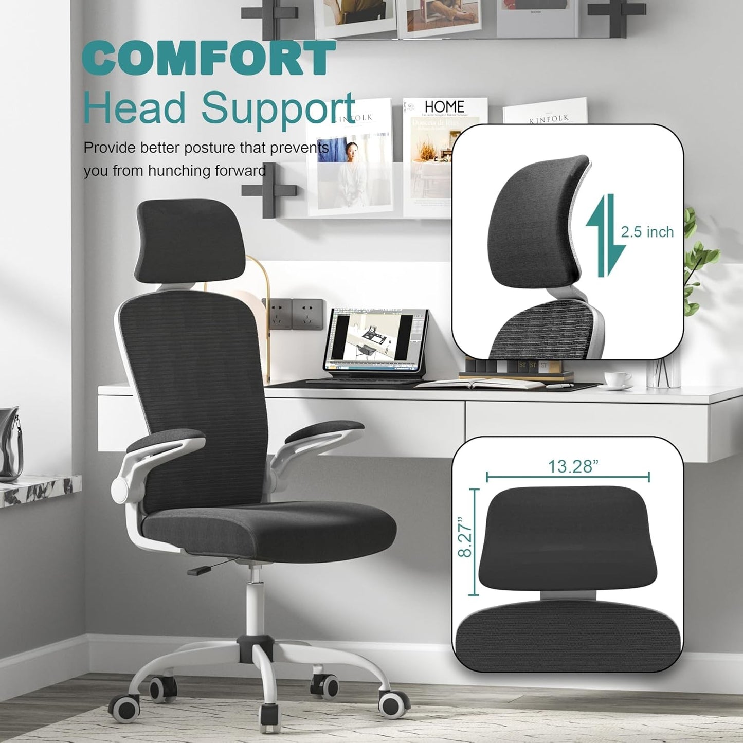 Mimoglad Ergonomic Office Chair with Adjustable Lumbar Support for Comfort NEW