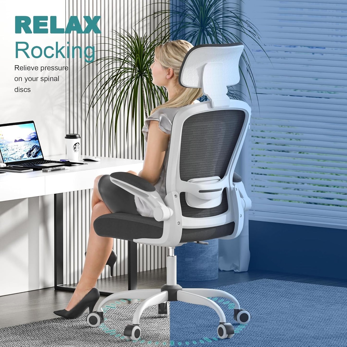 Mimoglad Ergonomic Office Chair with Adjustable Lumbar Support for Comfort NEW