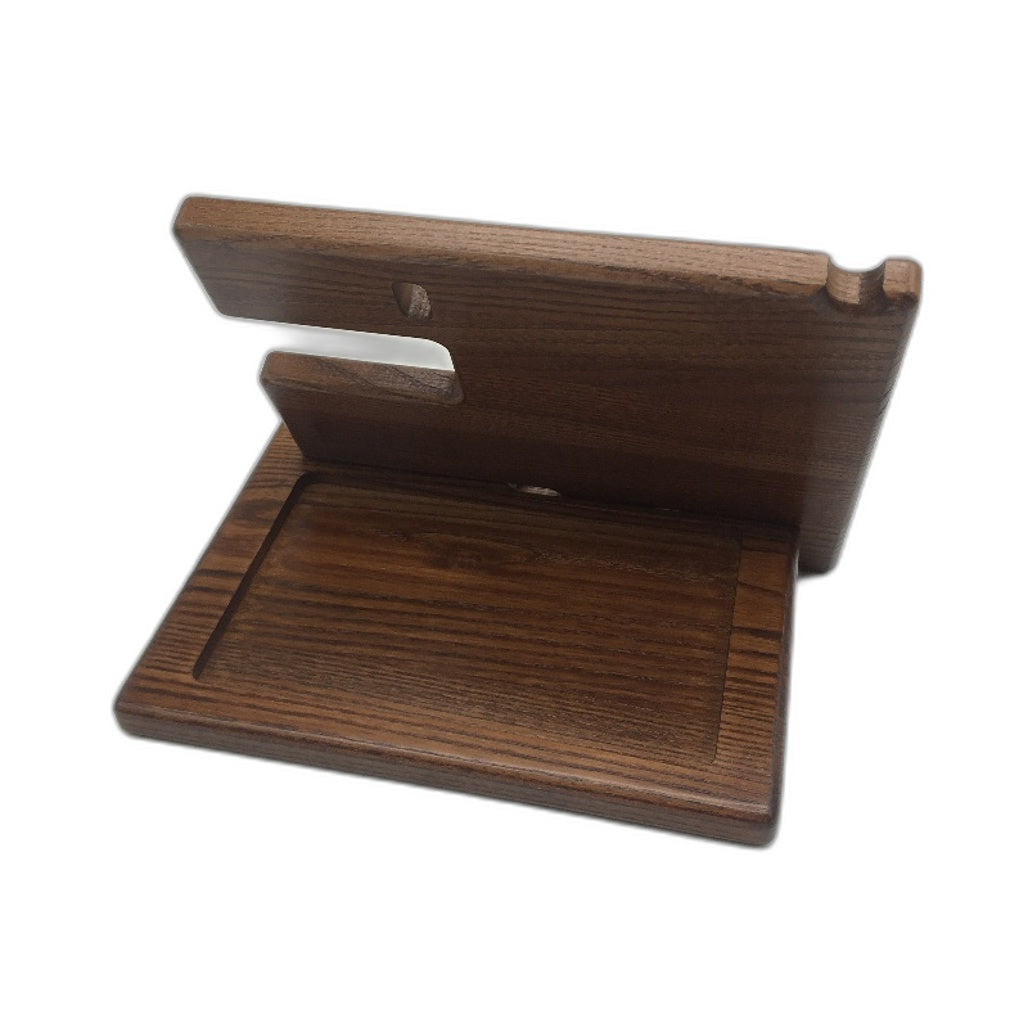 Teslyar Wood Phone Docking Station Charger Watch & Accessories Organiser NEW
