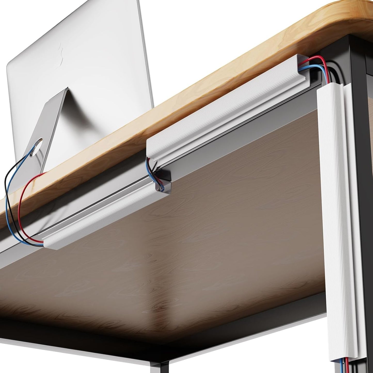 Delamu Cable Management Under Desk Kit - 4 Pack White Organizer for Home NEW