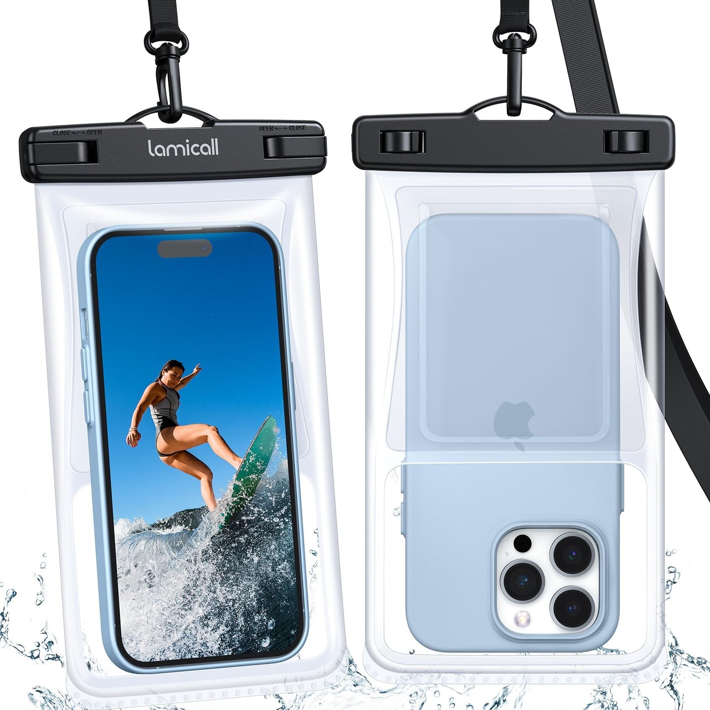 Lamicall Waterproof Phone Pouch for Beach Travel with 3D Seamless Design NEW