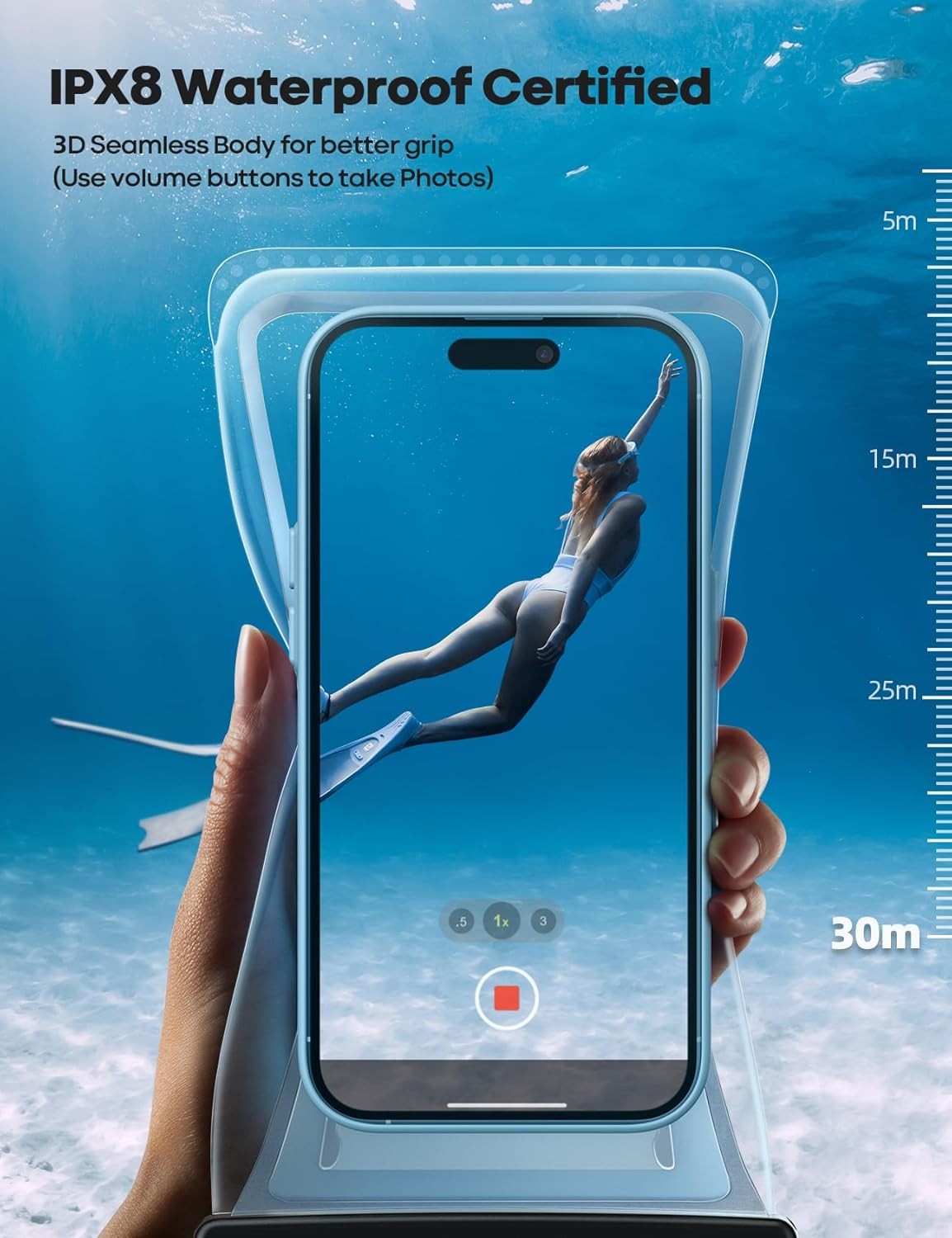 Lamicall Waterproof Phone Pouch for Beach Travel with 3D Seamless Design NEW