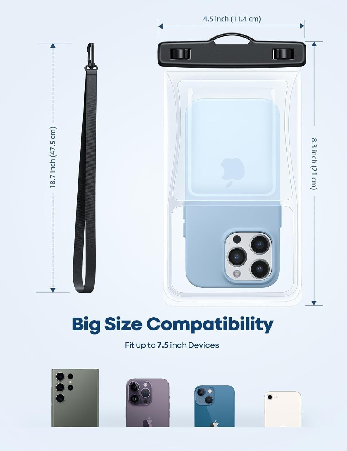 Lamicall Waterproof Phone Pouch for Beach Travel with 3D Seamless Design NEW