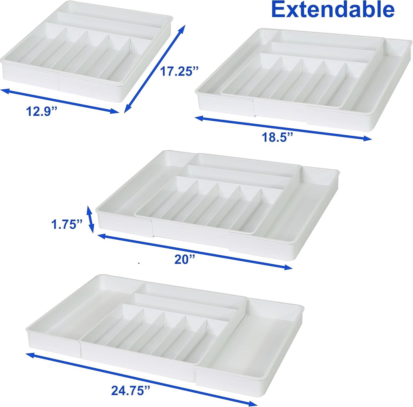 Simple Houseware Expandable Cutlery Drawer Organiser with Adjustable Divider NEW