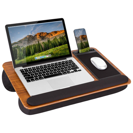LapGear Home Office Pro Lap Desk with Mouse Pad & Phone Holder Espresso NEW