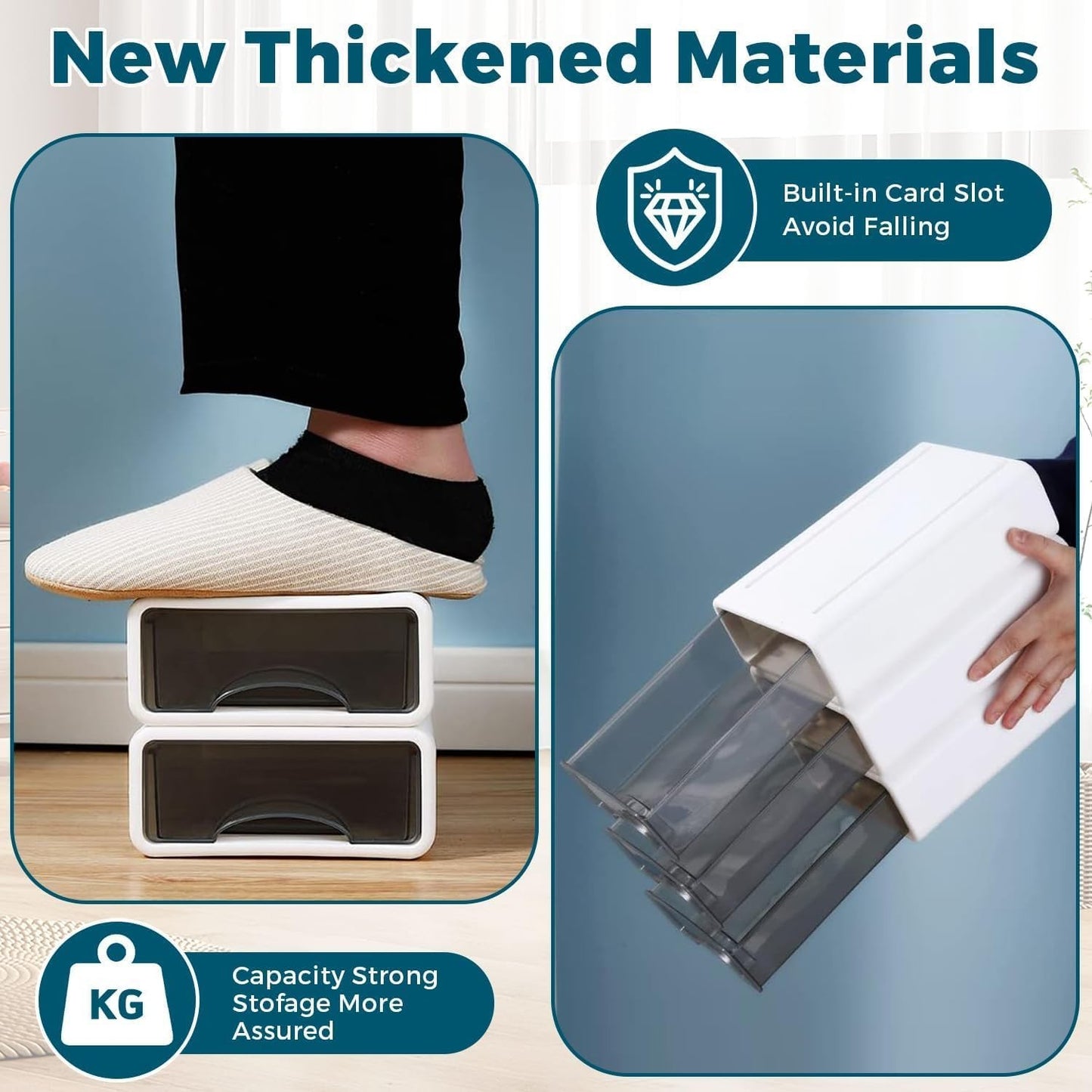 Fohouse Stackable Desk Organizer with Drawers for Home Office Storage 4PCS NEW