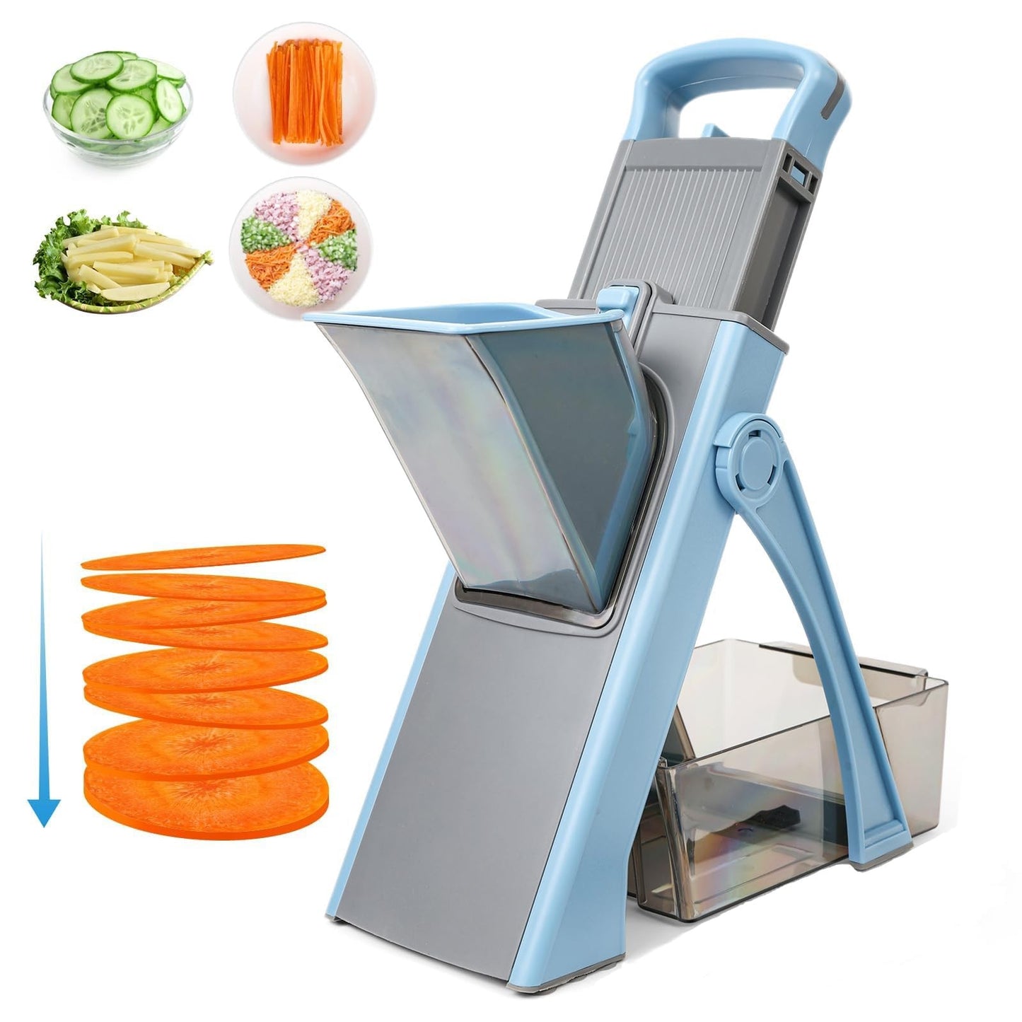Vegetable Cutter Mandoline Slicer Plus Sky Blue Adjustable Kitchen NEW
