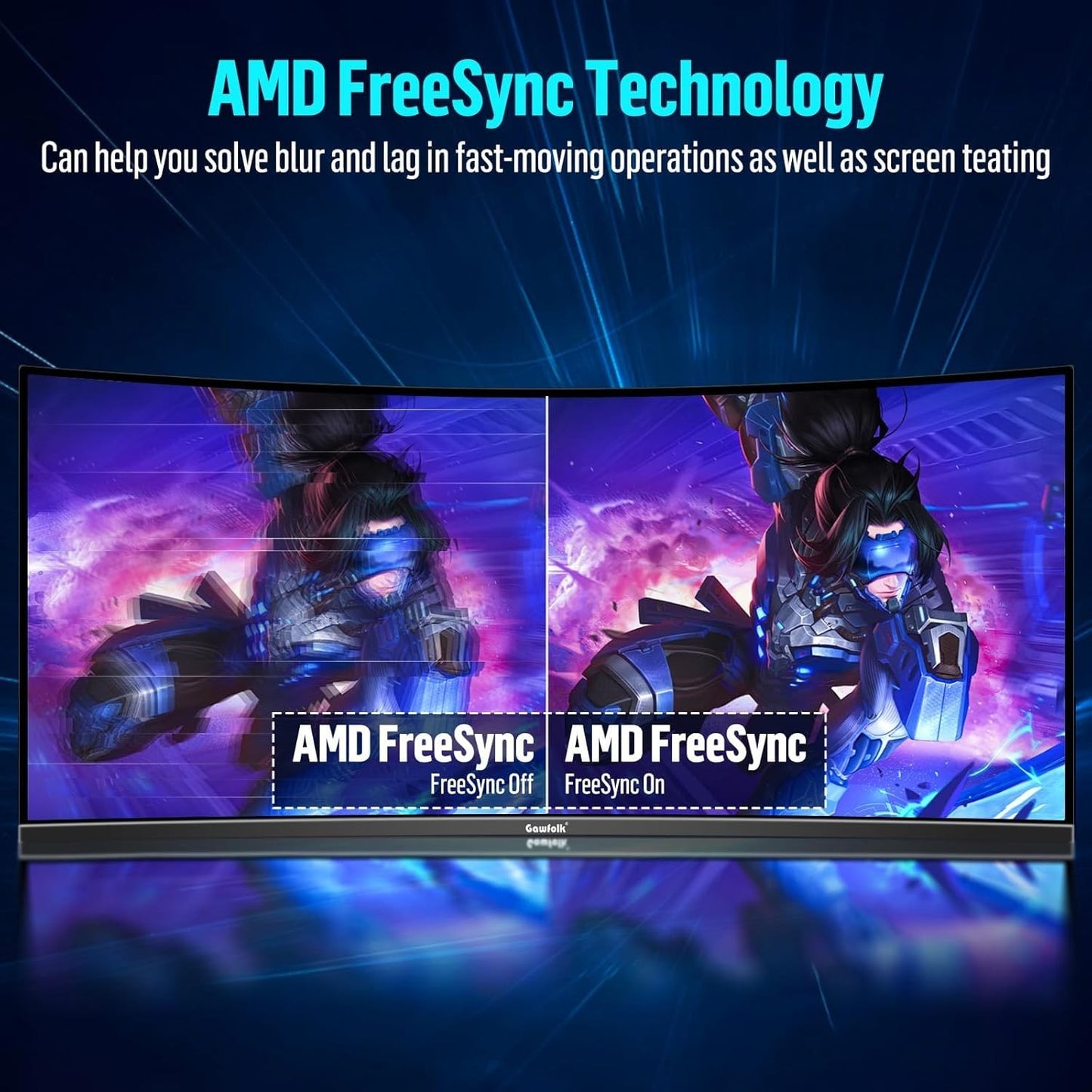 Gawfolk 34-Inch Curved Ultrawide Gaming Monitor 165Hz Refresh Rate NEW