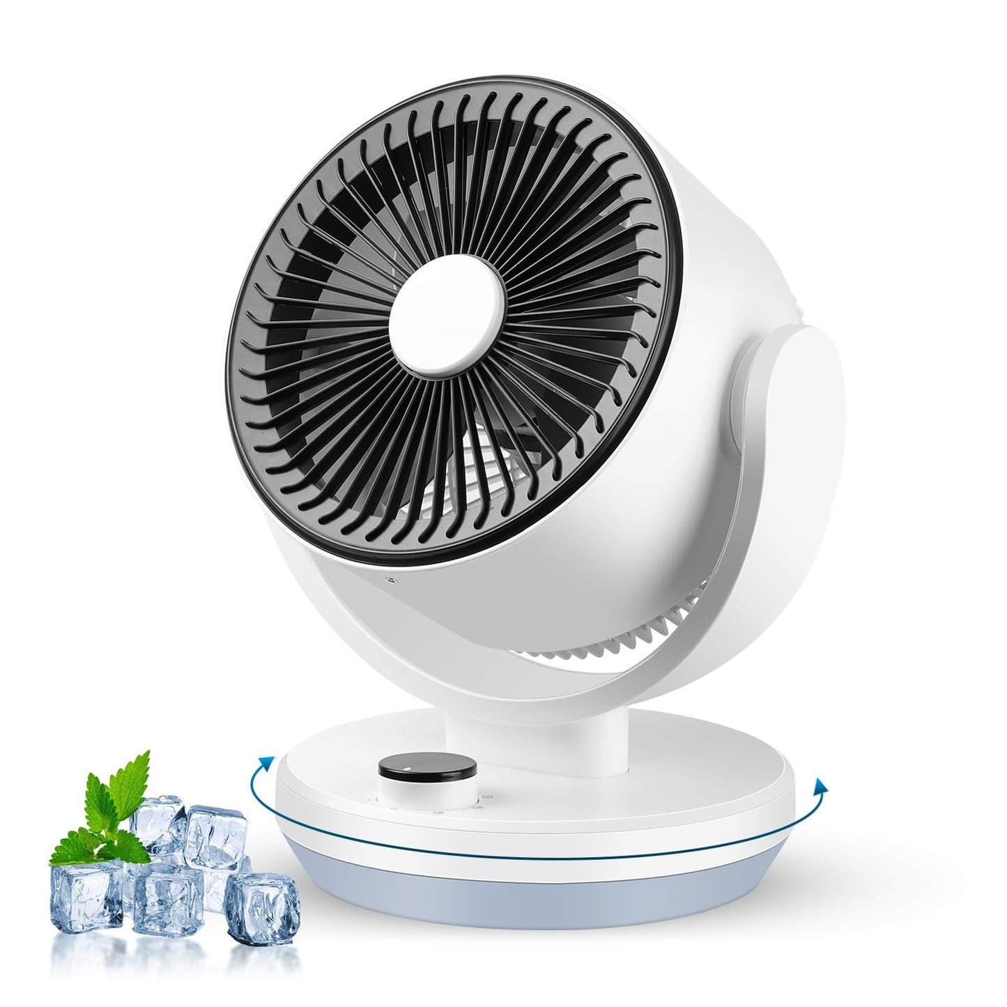 Oscillating White Table Fan 3 Speed 90 Degree Tilt Cooling NK-DQ212R NEW
