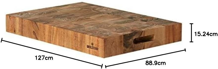 Wolstead Bonn Extra-Large Acacia Brown End Grain Chopping Board 50x35cm NEW
