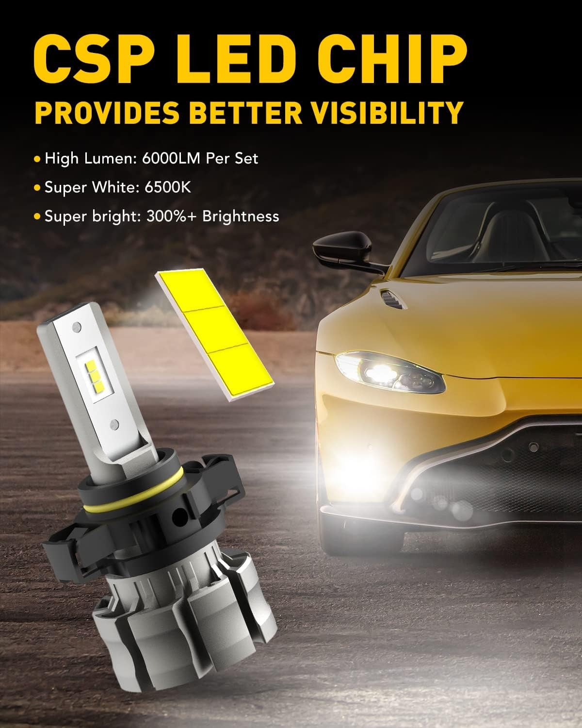 AUXITO Pack of 2 5202 Replacement LED Fog Light Bulbs 6500K Cool White DEMO