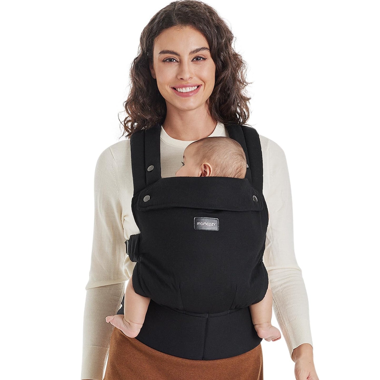 Momcozy Lightweight Ergonomic Lumbar Support Black Baby Carrier for 7-44lbs NEW
