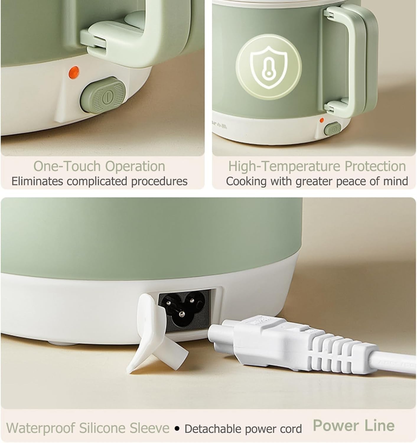 BEAR 1.2L Electric Hot Pot Mini Ramen Cooker with Non-Stick Ceramic Surface NEW