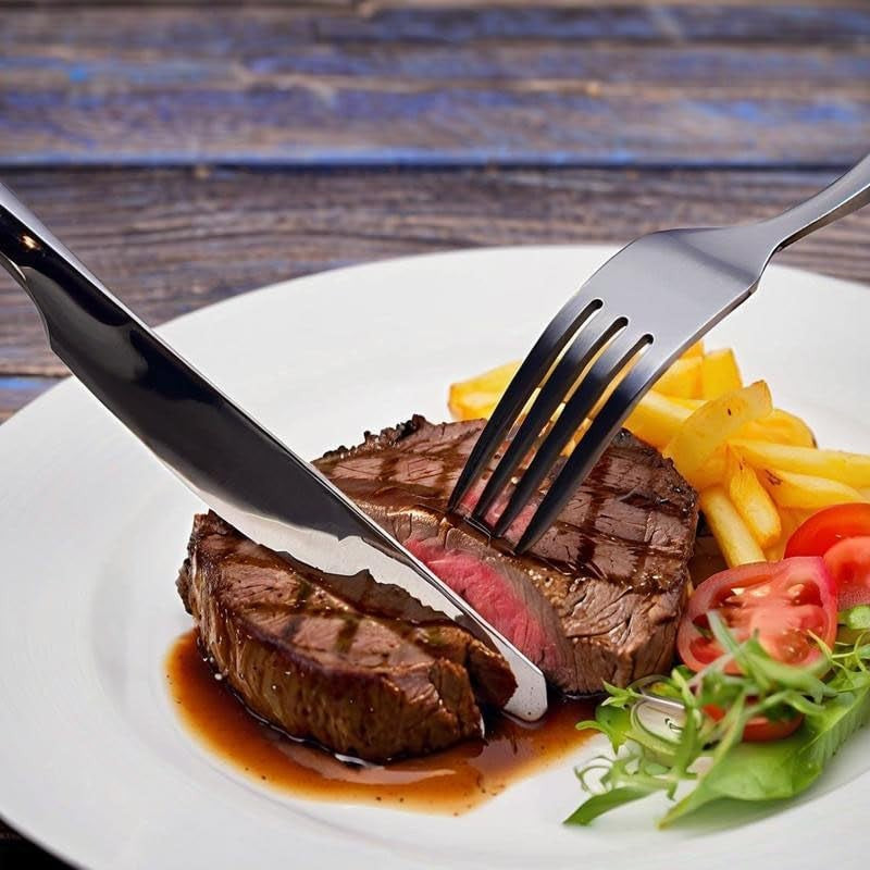 36 Piece 7.1" Silver Dishwasher Safe Stainless Steel Dinner Forks Set NEW