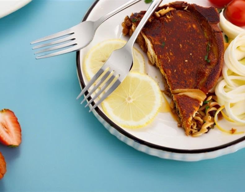 36 Piece 7.1" Silver Dishwasher Safe Stainless Steel Dinner Forks Set NEW