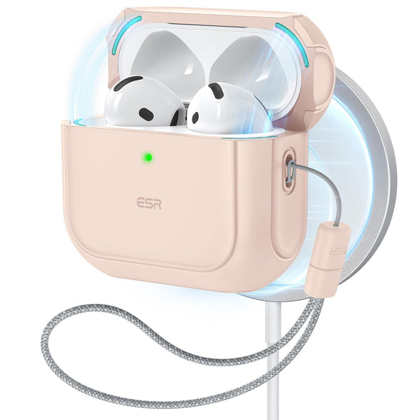 ESR AirPods 4 Case with Drop Protection and Magnetic Lid Desert Beige NEW