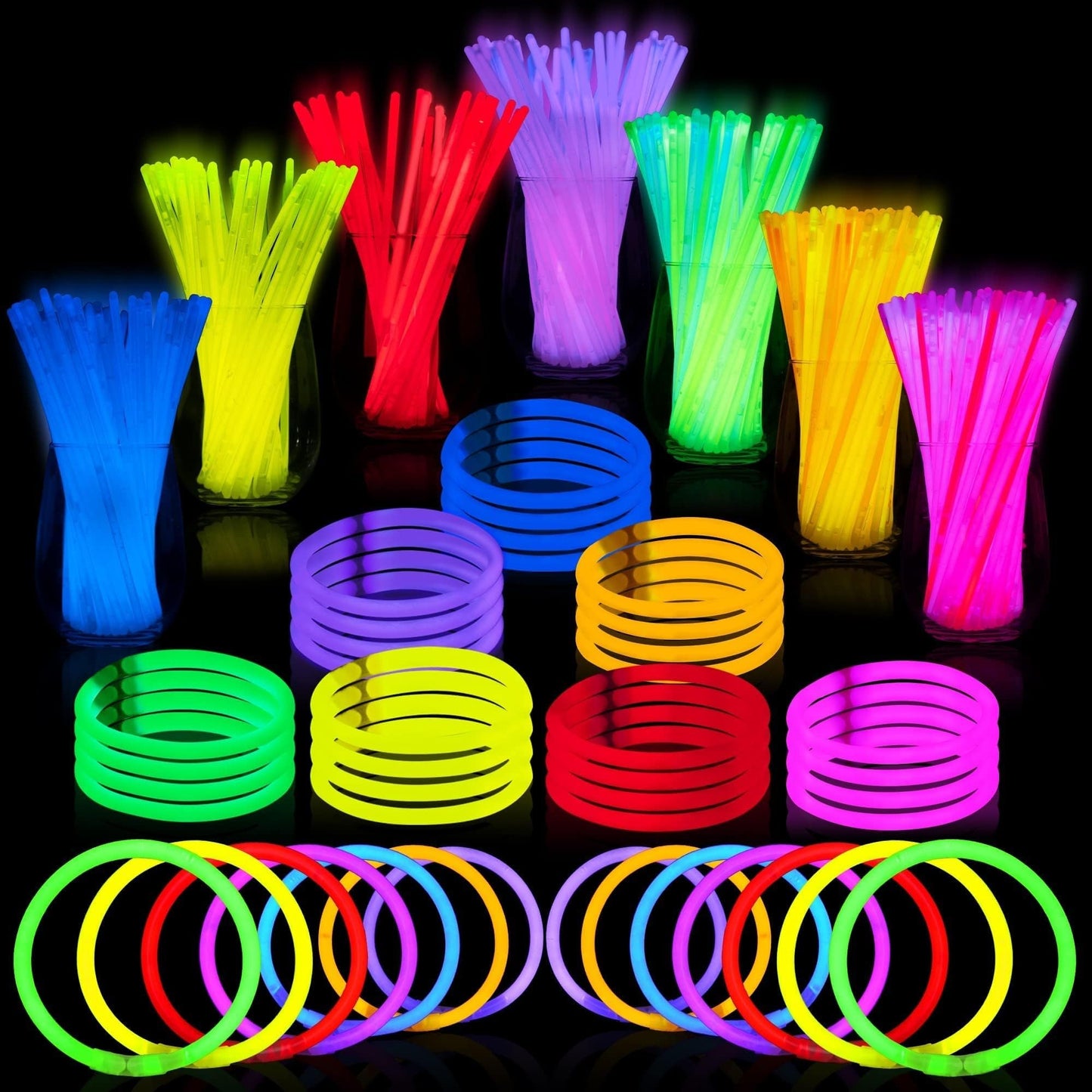 JOYIN Glow Sticks 200 Pcs 8" Multi-colored Glowsticks Bracelets Necklaces NEW