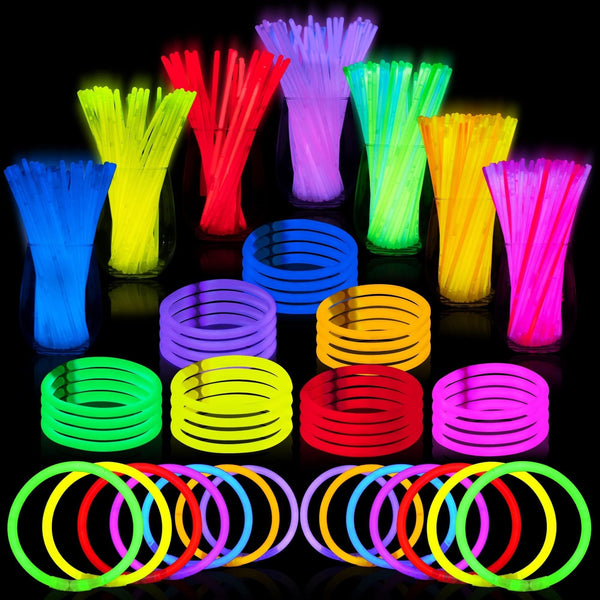 JOYIN Glow Sticks 200 Pcs 8" Multi-colored Glowsticks Bracelets Necklaces NEW